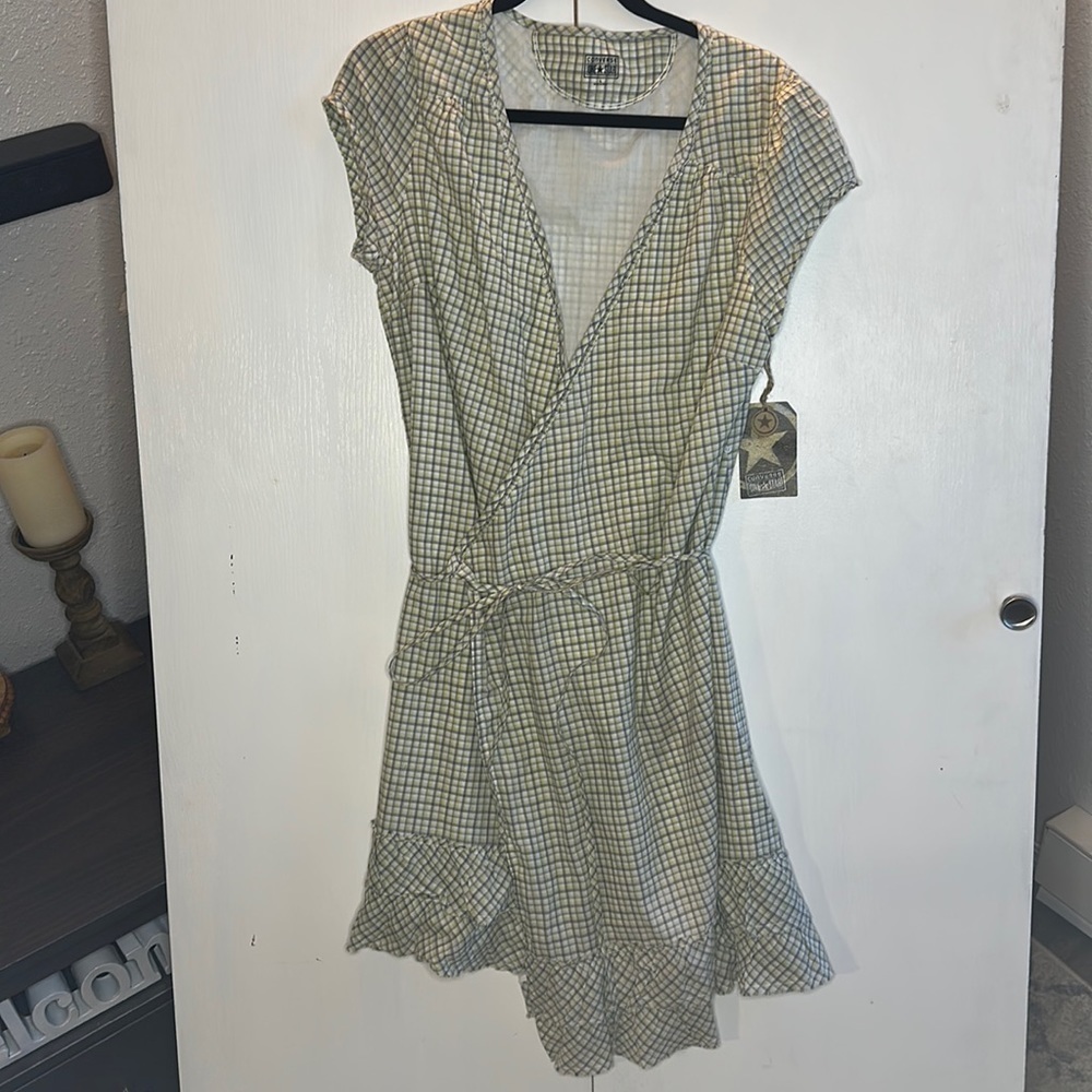 Converse plaid midi wrap dress